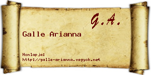 Galle Arianna névjegykártya